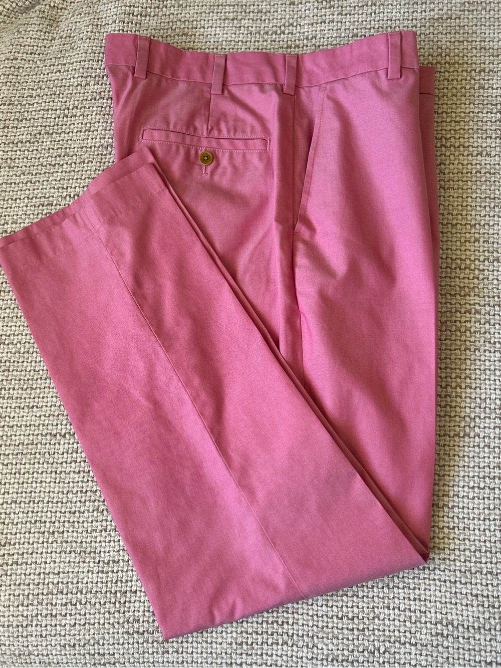 Brooks Brothers Men's Salmon Pink Clark Chino Pants Size 34/30 100% Cotton LNC